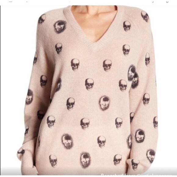 Skull Cashmere Women's XS V Neck Sweater - Picture 1 of 7
